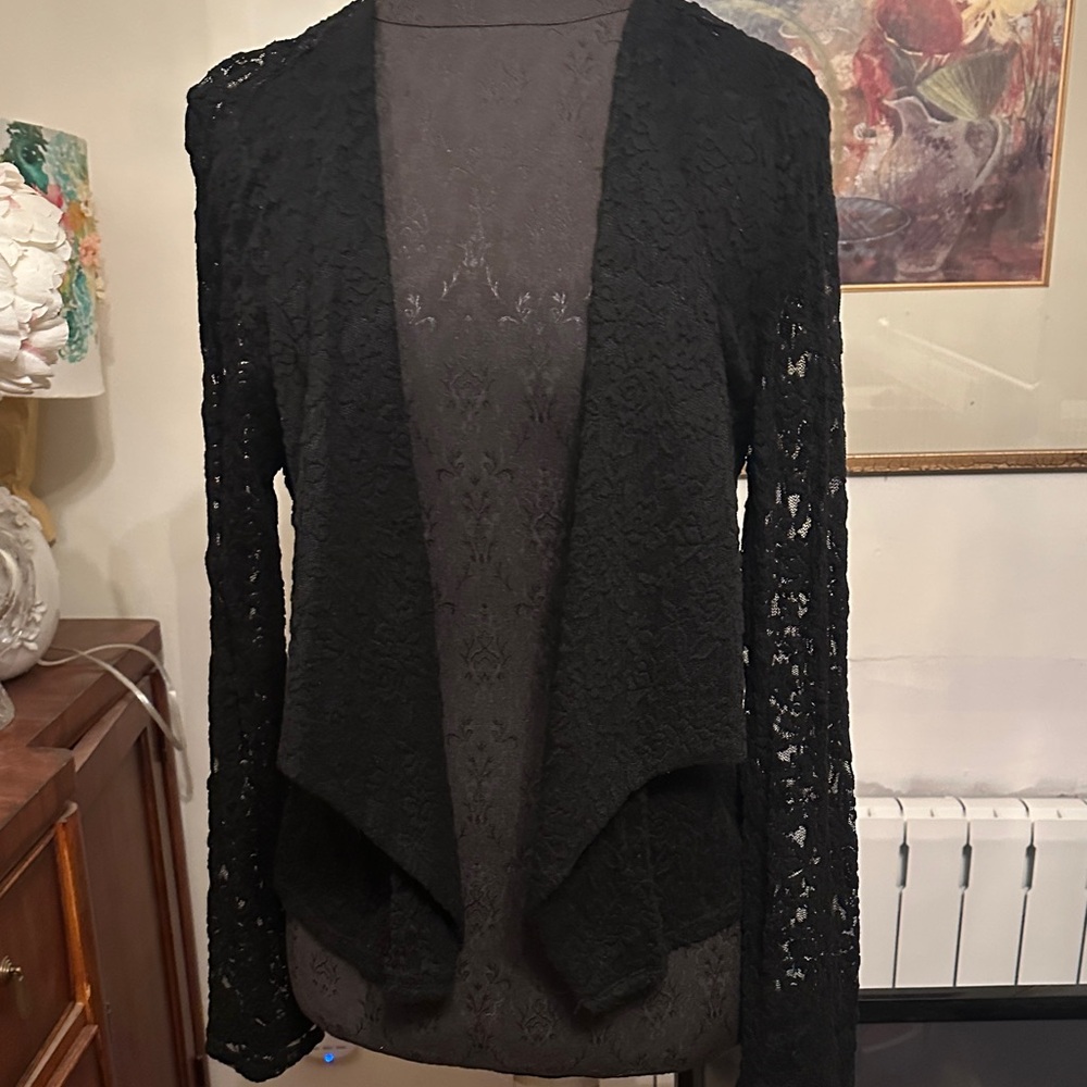 Inc Elegant Black Lace Women's cardigan XL